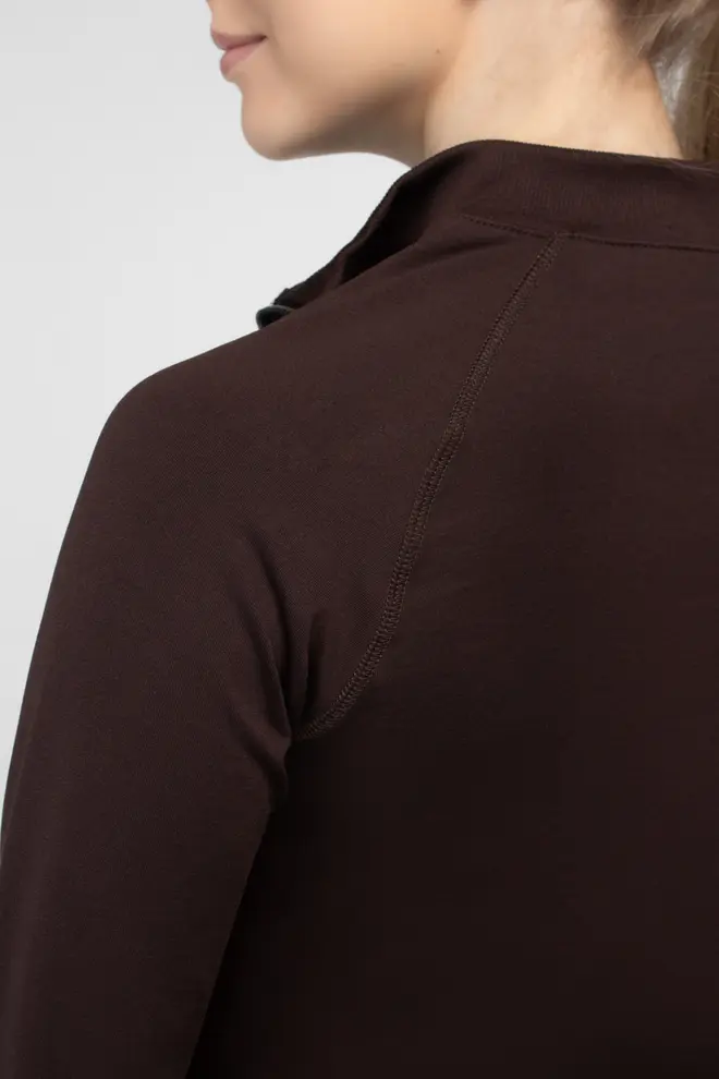 Langarmshirt mit Reißverschluss JACKET (hot chocolate)