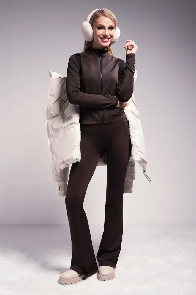 Langarmshirt mit Reißverschluss JACKET (hot chocolate)
