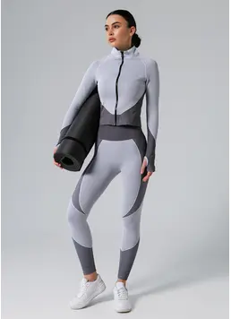Sportleggings LEGGINGS SPORT FIT in Weiß/Grau Sportleggings LEGGINGS SPORT FIT in Weiß/Grau