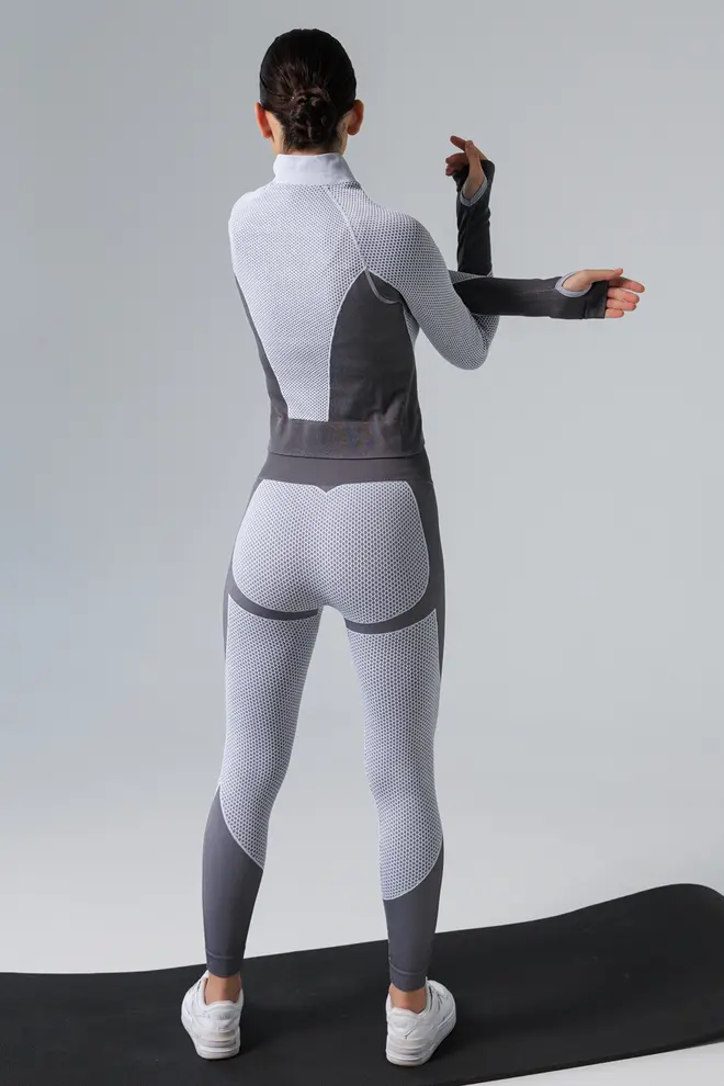 Sportleggings LEGGINGS SPORT FIT in Weiß/Grau