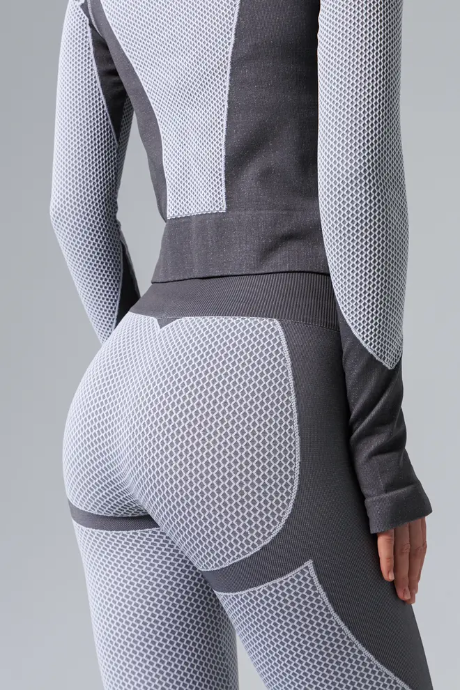 Sportleggings LEGGINGS SPORT FIT in Weiß/Grau