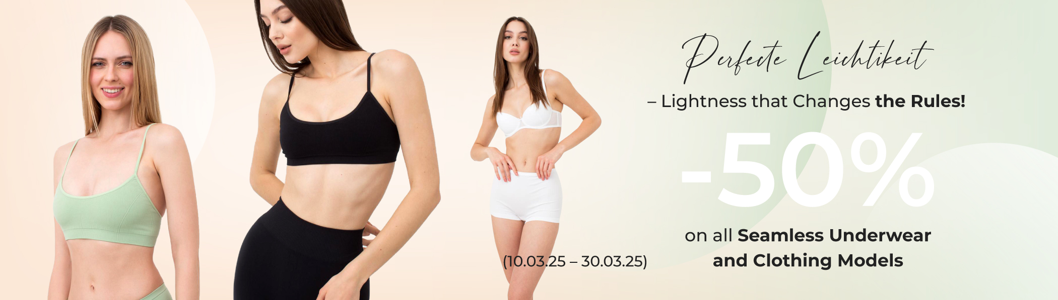 -50 % on seamless clothing