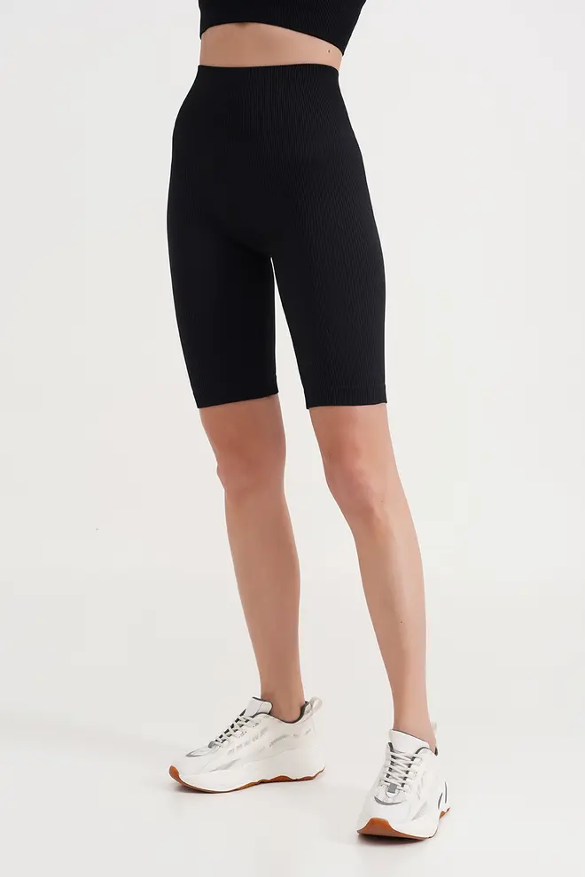 Ripp-Radlerhosen mit Push-up-Effekt TRACKS RIB SHAPE (black)