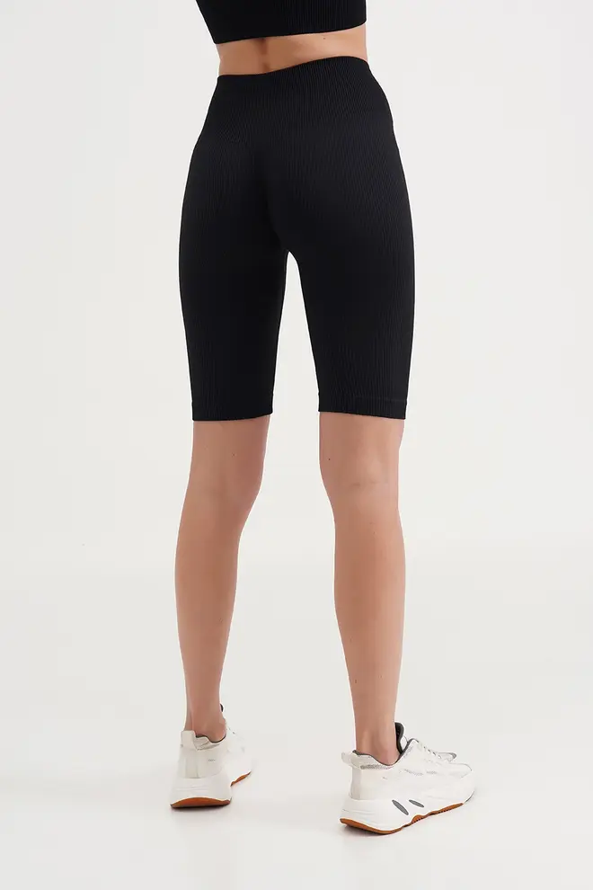 Ripp-Radlerhosen mit Push-up-Effekt TRACKS RIB SHAPE (black)