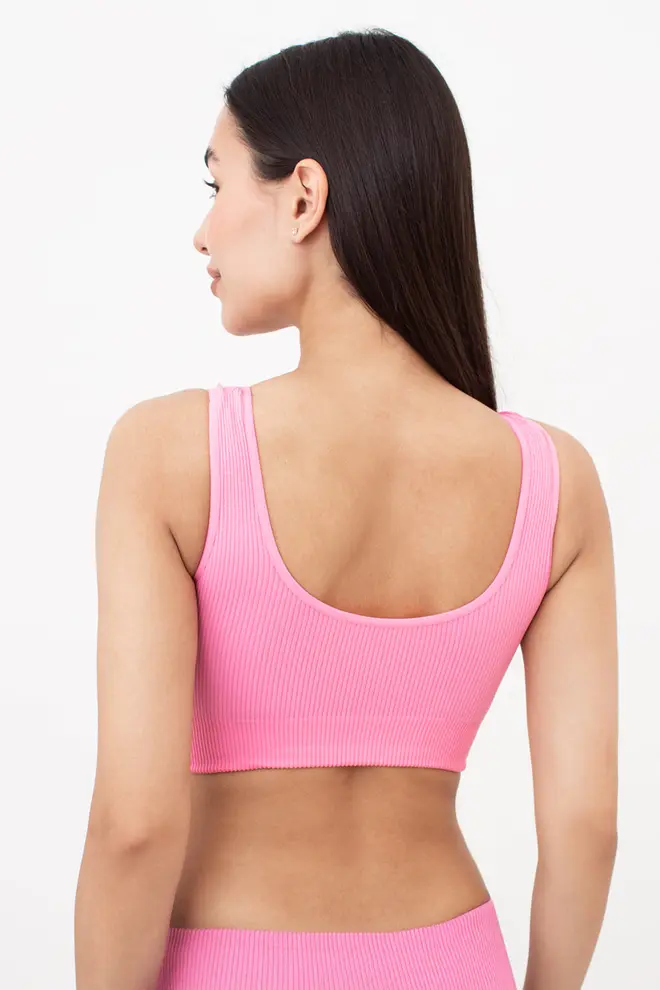 Seamless Ribbed Top with Wide Straps TOP RIB (rosa pink)
