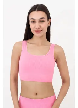 Nahtlos geripptes Top mit breiten Trägern TOP RIB (rosa pink)