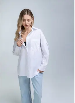 Cotton shirt CITY FLOW 7701/010 white