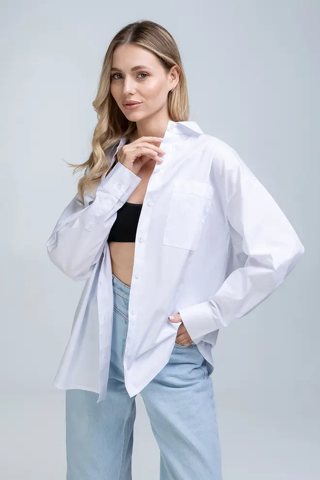 Baumwollhemd CITY FLOW 7701/010 white