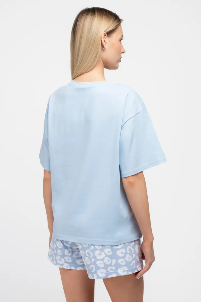 Pyjama mit Leopardenmuster COTTON BLOOM 6132/010 (ballad blue/ballad blue leo)