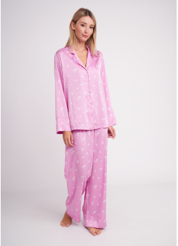 Silk floral-print pyjamas FLURISSE 5510/050 amaranth pink/floral print (pink)