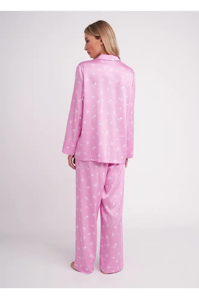 Seidener Pyjama mit Blumenmuster FLURISSE 5510/050 amaranth pink/floral print (rosa)