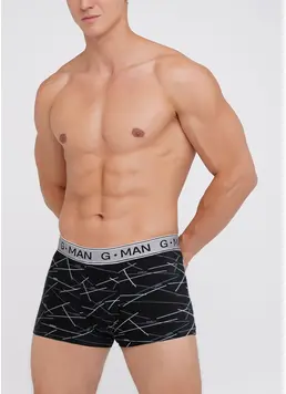 Baumwoll-Boxershorts mit Print G-MAN PRINT 20401/60 black/line print