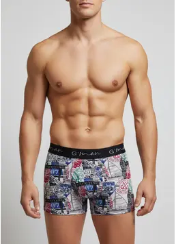 Baumwoll-Boxershorts mit Print G-MAN PRINT 20401/60 nautical collage print