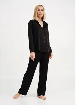 Kunstseidenpyjama HELENA 5508/050 (black) Kunstseidenpyjama HELENA 5508/050 (black)