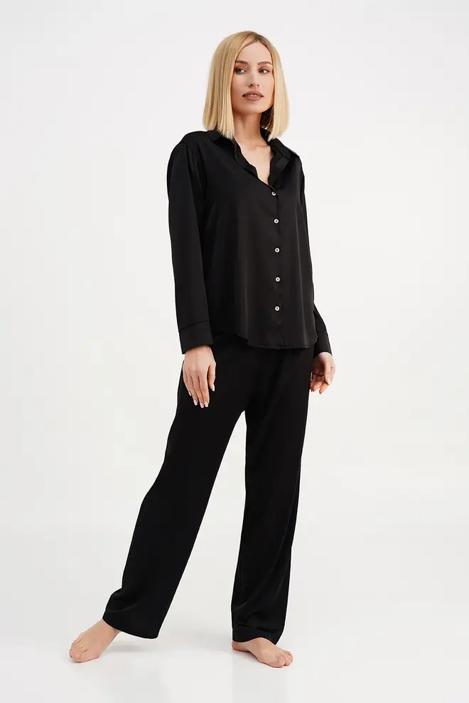 Kunstseidenpyjama HELENA 5508/050 (black) Kunstseidenpyjama HELENA 5508/050 (black)