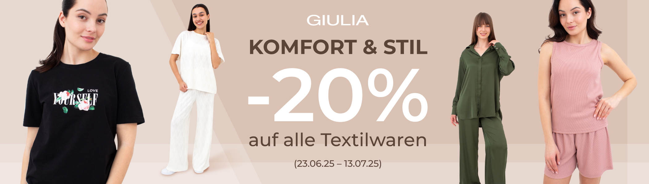 Komfort + Stil – 20 % auf alle Textilwaren