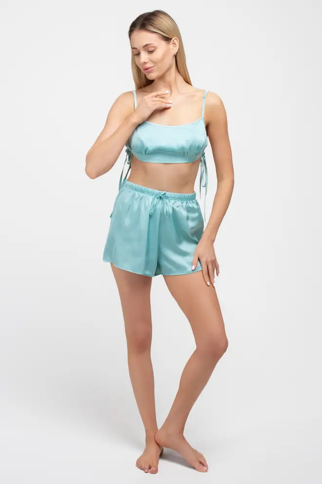 Silk pyjamas LEAFSONG 6702/050 Gum Leaf (green)