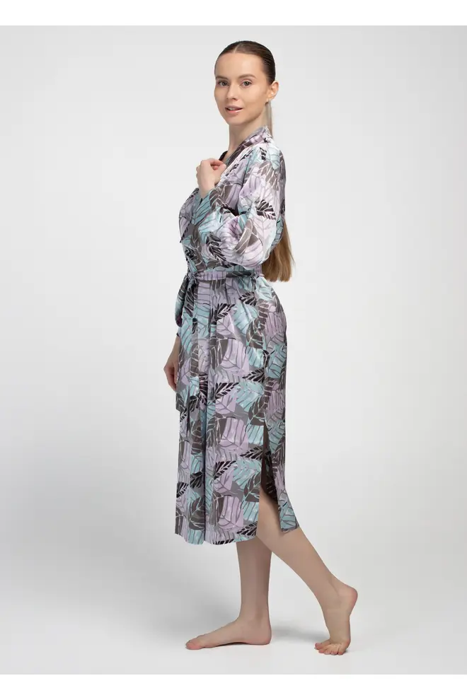 Silk Robe LEAFSONG 7338/050 Mokko Print (Brown)