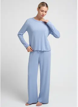 Pyjama in Ajour Knit MALLOW 5346/310 in Cornflower Blue