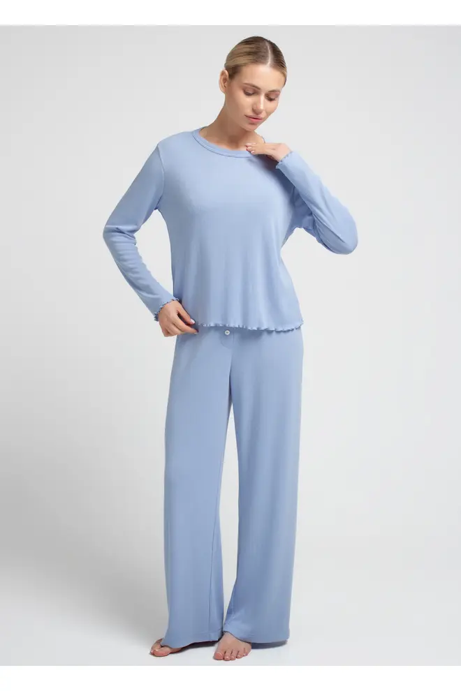 Pyjama in Ajour Knit MALLOW 5346/310 in Cornflower Blue Pyjama in Ajour Knit MALLOW 5346/310 in Cornflower Blue