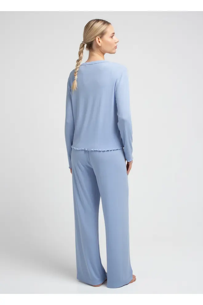 Pyjama in Ajour Knit MALLOW 5346/310 in Cornflower Blue