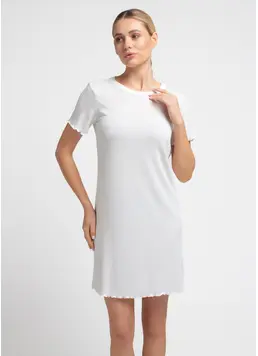 Nightdress in Ajour Knit MALLOW 8120/310 in Milk (White) Nightdress in Ajour Knit MALLOW 8120/310 in Milk (White)