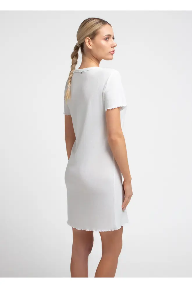 Nightdress in Ajour Knit MALLOW 8120/310 in Milk (White)