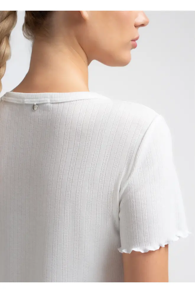 Nightdress in Ajour Knit MALLOW 8120/310 in Milk (White)