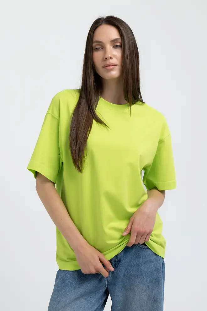 Oversized T-shirt T-SHIRT BASIC 4825/010 (apple green)