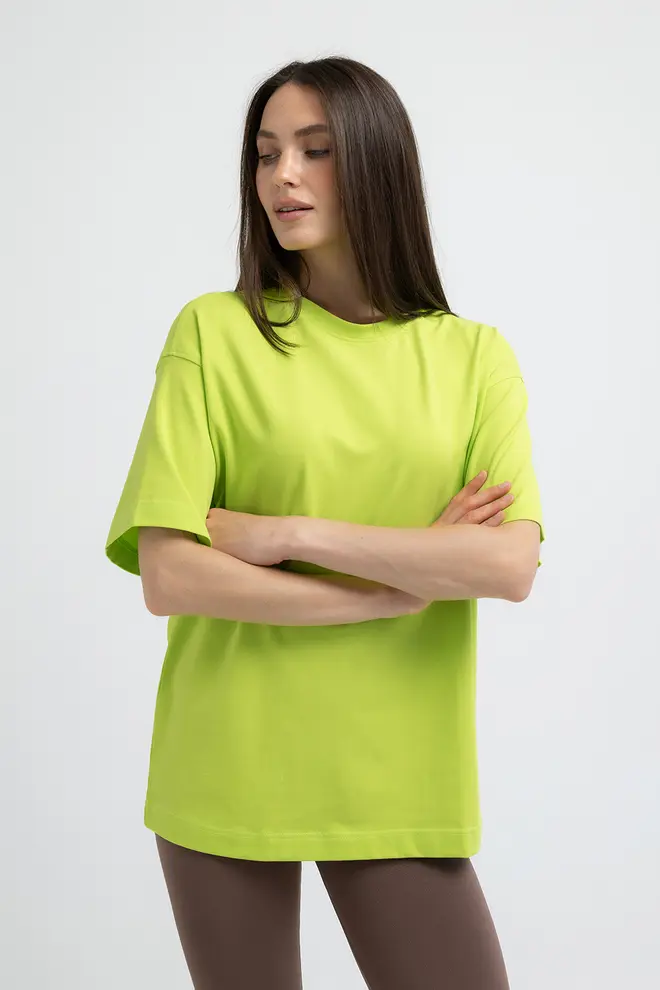 Oversized T-shirt T-SHIRT BASIC 4825/010 (apple green)