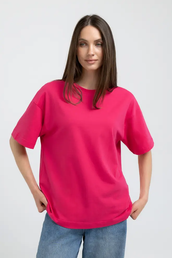 Oversized T-shirt T-SHIRT BASIC 4825/010 (fuchsia)