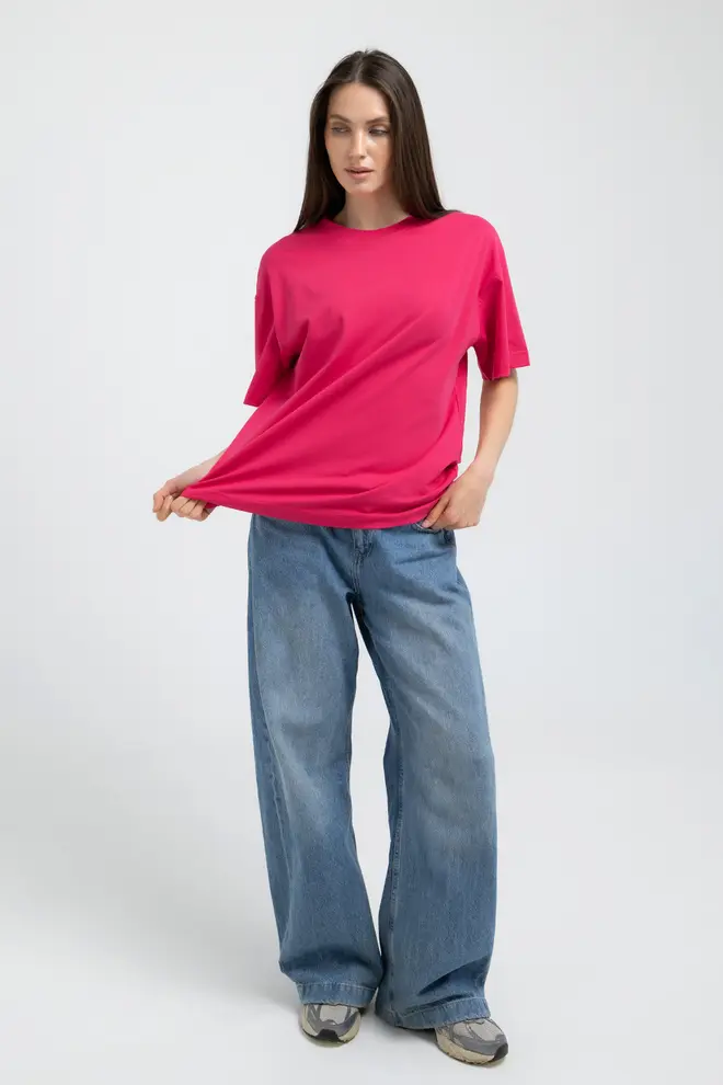 Oversized T-shirt T-SHIRT BASIC 4825/010 (fuchsia)