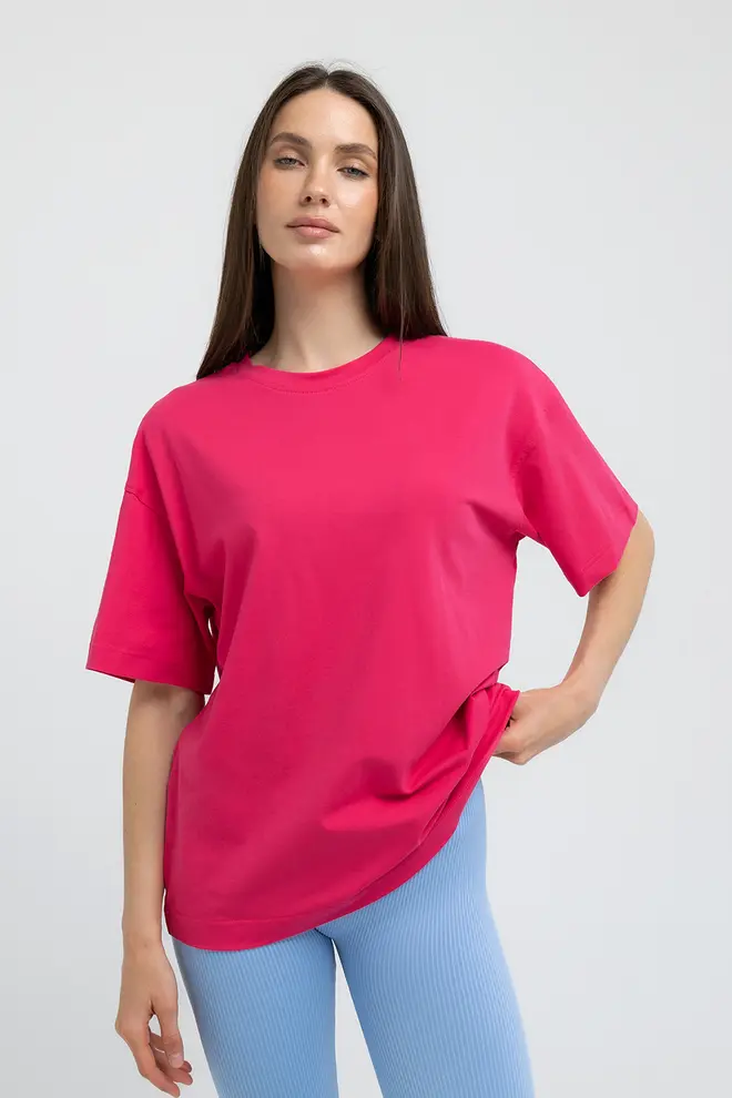 Oversized T-shirt T-SHIRT BASIC 4825/010 (fuchsia)