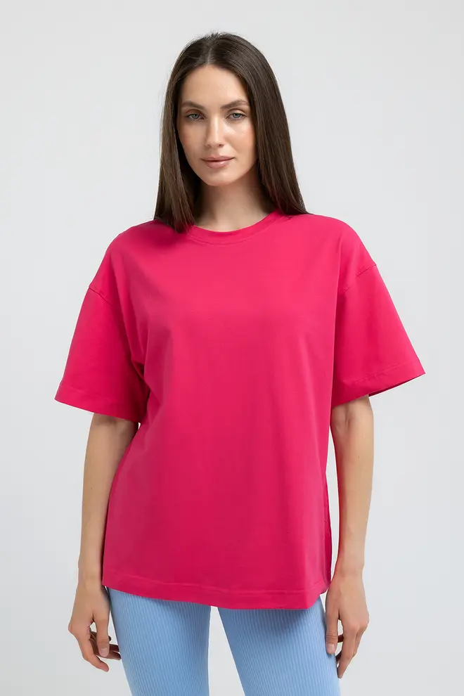 Oversized T-shirt T-SHIRT BASIC 4825/010 (fuchsia)