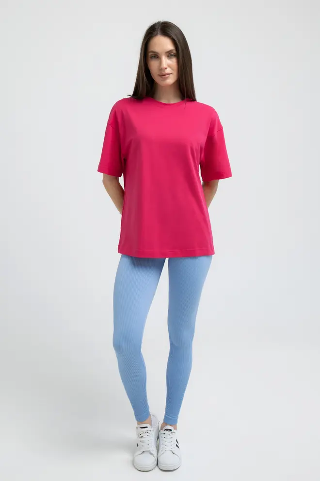 Oversized T-shirt T-SHIRT BASIC 4825/010 (fuchsia)