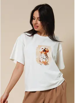 T-shirt with Maltipoo “URBAN PAWS” 4826/010 (milk/maltipoo print) T-shirt with Maltipoo “URBAN PAWS” 4826/010 (milk/maltipoo print)