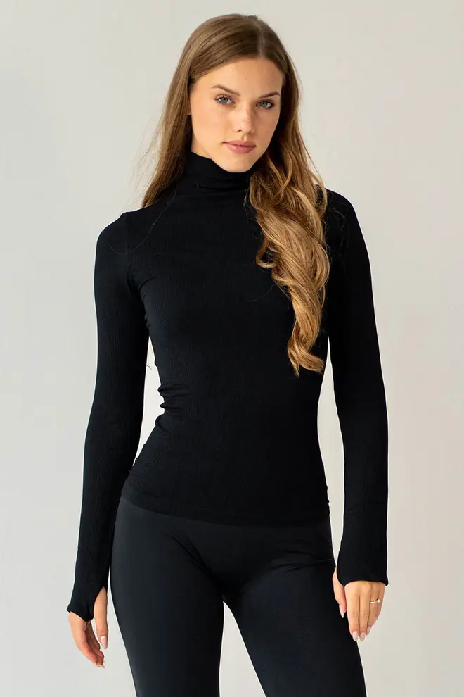 Ribbed Turtleneck Top FLEX POWER Flexit (black)
