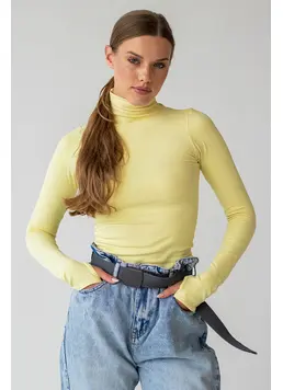 Ribbed Turtleneck Top FLEX POWER Flexit (lemon grass)