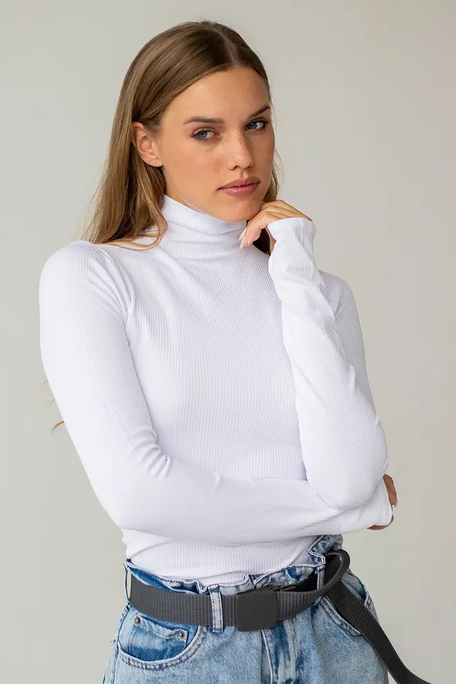 Ribbed Turtleneck Top FLEX POWER Flexit (white)