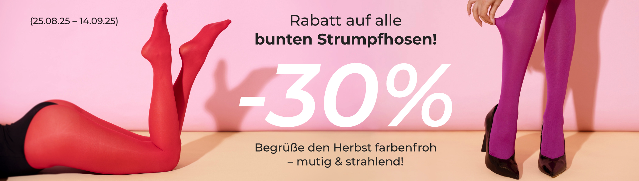 30 % Rabatt auf alle bunten Strumpfhosen