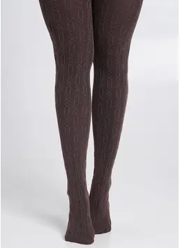 Cotton tights with pattern BRAID 150 (3) deep taupe (brown) Cotton tights with pattern BRAID 150 (3) deep taupe (brown)