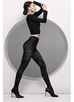 Strumpfhose mit geometrischem Muster Twist 40 (2) nero