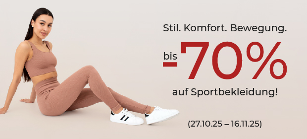 Style, comfort, motion – up to 70% off sportswear Style, comfort, motion – up to 70% off sportswear