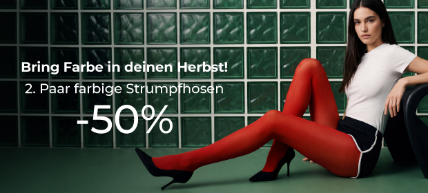 50% off the second pair of colored tights