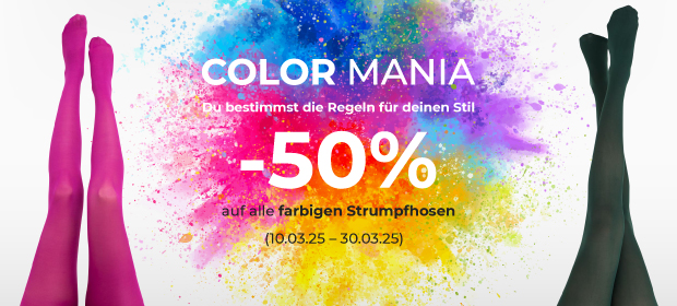 -50 % auf alle farbige Strumpfhosen