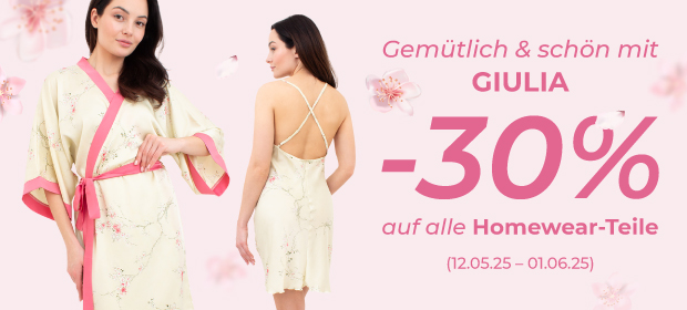 Cozy and stylish with GIULIA — 30% off all homewear