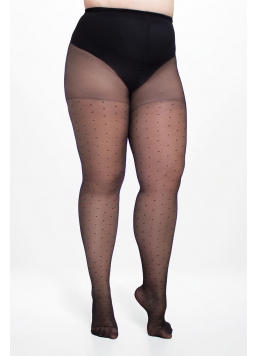 Strumpfhose Curvy mit Punktmuster POSITIVE AMALIA 20 (1) (nero)