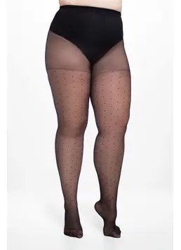 Plus-size polka dot tights POSITIVE AMALIA 20 (1) (nero)