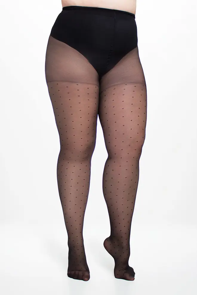 Strumpfhose Curvy mit Punktmuster POSITIVE AMALIA 20 (1) (nero)