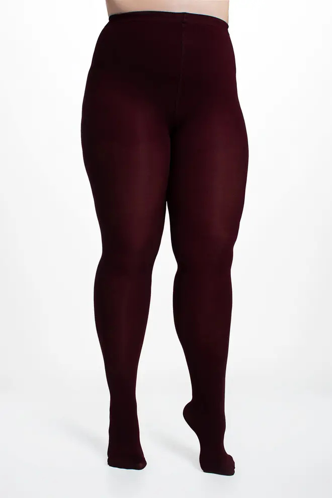 Classic plus-size microfiber tights POSITIVE MICRO 70 (marsala)